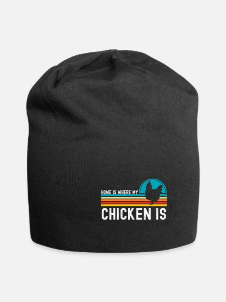 Huhn - Jersey-Beanie - Schwarz