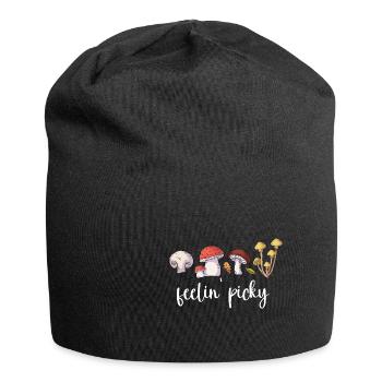 Pilzsammler Pilz Motiv für Pilzsucher - Jersey-Beanie - Schwarz - Vorne