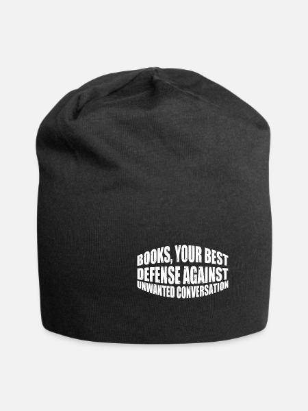 Books, Best Defense Against Unwanted Conversation4 - Jersey-Beanie - Schwarz