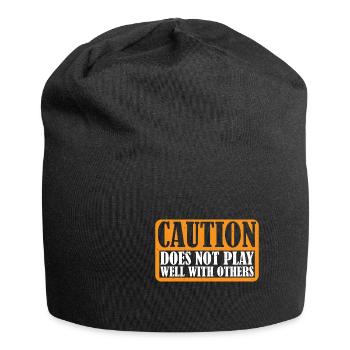 Caution Does Not Play Well With Others 68 - Jersey Beanie - black - Front