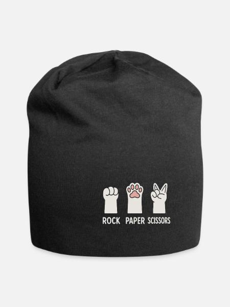 Rock Paper Scissors Katzen Pfoten - Jersey-Beanie - Schwarz