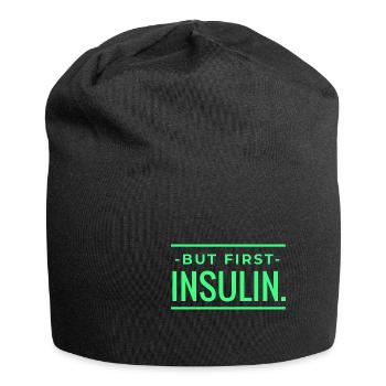 Diabetes Insulin Saying Funny Funny Gift Idea - Jersey Beanie - black - Front