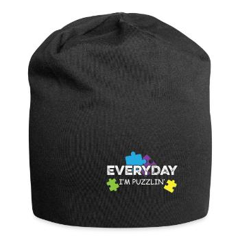Tous les jours Puzzlin ' Cadeau de personne déroutante - Bonnet en jersey - noir - Devant