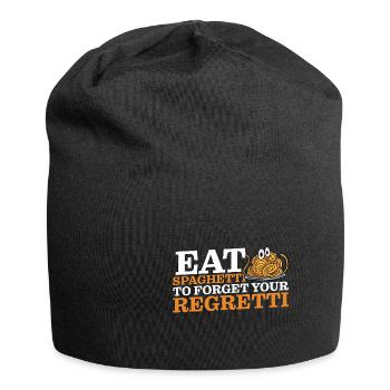 Eat Spaghetti To Forgetti Your Regretti 10 - Jersey-Beanie - Schwarz - Vorne