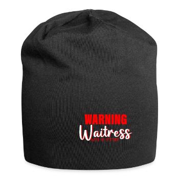 Avertissement Serveuse avec Une Attitude 3 - Bonnet en jersey - noir - Devant
