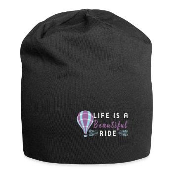 Heißluftballon & Ballon Fahrer Geschenk - Jersey-Beanie - Schwarz - Vorne