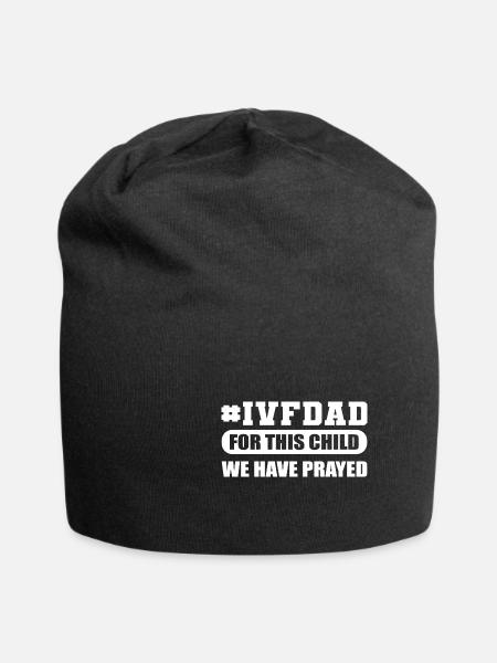 IVF Dad Prayer Father Gift - Jersey Beanie - black