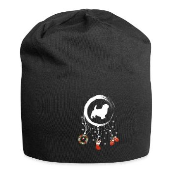 Norfolk Terrier Weihnachten Weihnachtstraumfänger - Jersey-Beanie - Schwarz - Vorne