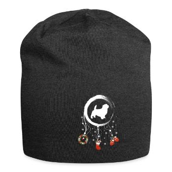 Norfolk Terrier Weihnachten Weihnachtstraumfänger - Jersey-Beanie - Anthrazit - Vorne