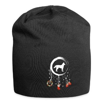 Tamaskan Weihnachten Weihnachtstraumfänger - Jersey-Beanie - Schwarz - Vorne
