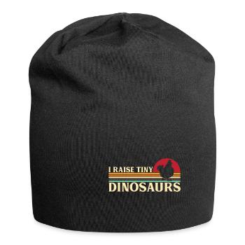 J’élève un minuscule dinosaure Dino Chicken Rooster Farmer - Bonnet en jersey - noir - Devant