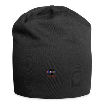 Lieber kunterbunt als kackbraun - Jersey-Beanie - Schwarz - Vorne