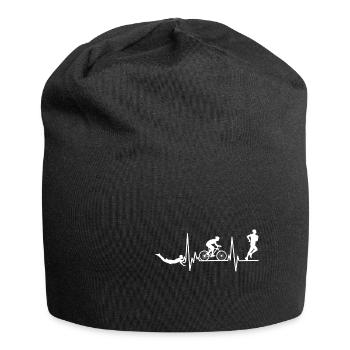 Swim Bike Run. Healthy and active lifestyle Gif - Jersey Beanie - black - Front
