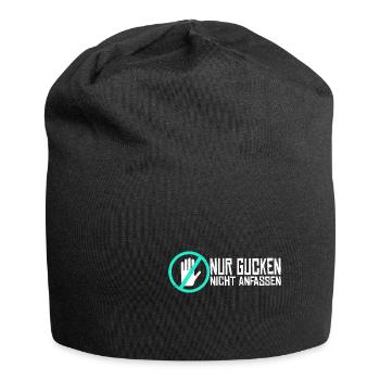 Nicht anfassen Do not Touch Spruch Icon Symbol - Jersey-Beanie - Schwarz - Vorne