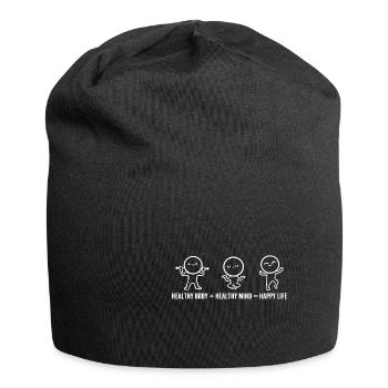 Healthy Body Strong and Healthy Gift - Jersey Beanie - black - Front