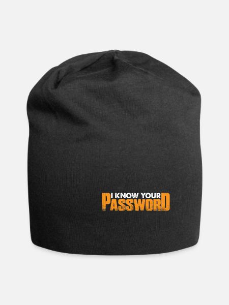 I Know Your Password 7 - Jersey-Beanie - Schwarz