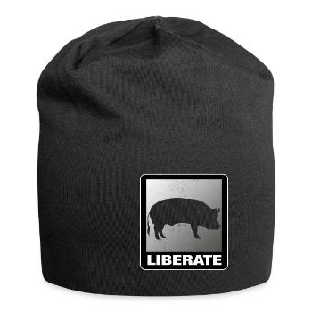 Liberate Vegan Animal Liberation Schwein - Jersey-Beanie - Schwarz - Vorne