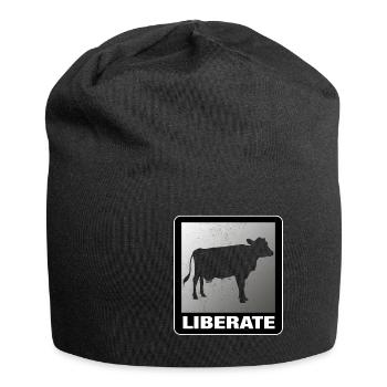 Liberate Vegan Animal Liberation Kuh - Jersey-Beanie - Schwarz - Vorne