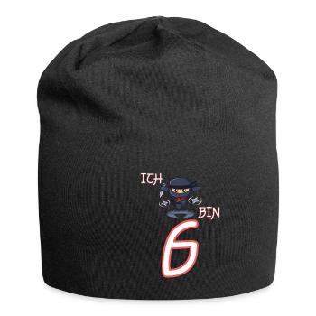 Ich bin 6 Ninja Geburtstag 6.Geburtstag - Jersey-Beanie - Schwarz - Vorne