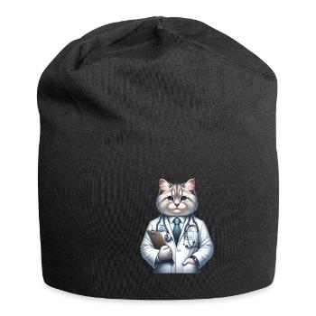 Cute Cat Doctor - Jersey-Beanie - Schwarz - Vorne