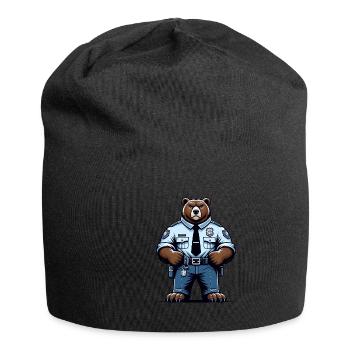 Officier de police ours mignon - Bonnet en jersey - noir - Devant