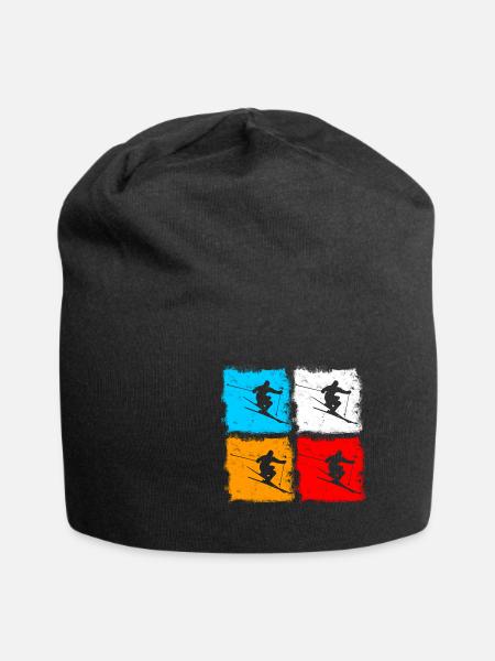 Ski cooles sylisches ausgefallenes - Jersey-Beanie - Schwarz