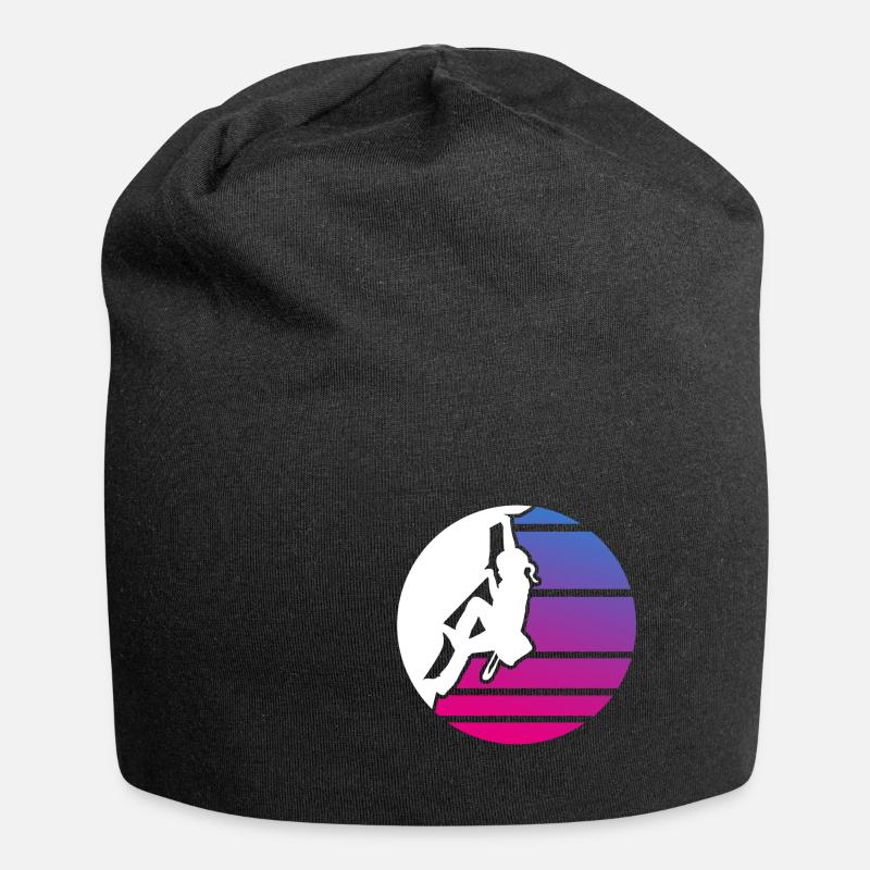 Klettern Kind Mädchen Bouldern - Jersey-Beanie - Schwarz