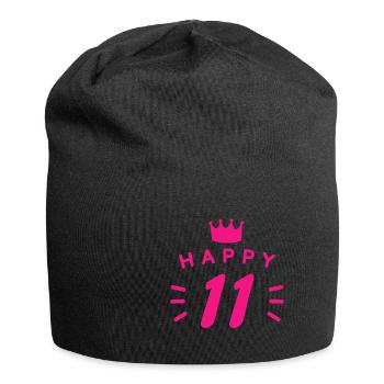 11th birthday 11 years old Happy Birthday saying - Jersey Beanie - black - Front