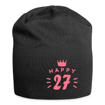 27. Geburtstag 27 Jahre alt Happy Birthday Spruch - Jersey-Beanie - Schwarz - Vorne