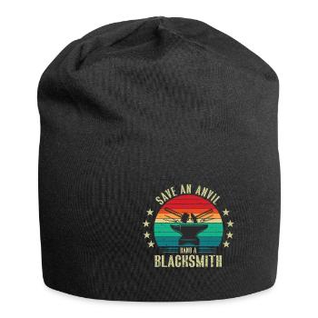 Lustiger Schmied Spruch & Schmieden - Jersey-Beanie - Schwarz - Vorne