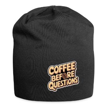 Coffee Before Questions 12 - Jersey-Beanie - Schwarz - Vorne