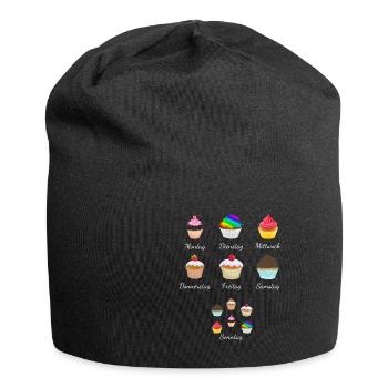 cupcakes jeden Tag ein Cupcake - Jersey-Beanie - Schwarz - Vorne
