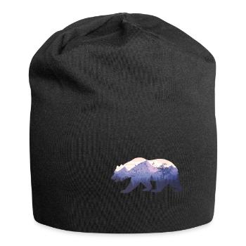 Bär Mountain Bear Zelt Abenteuer Wandern Geschenk - Jersey-Beanie - Schwarz - Vorne