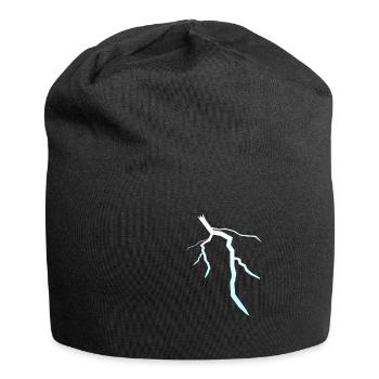 Blitz Blitzschlag Lightning Bolt - Jersey-Beanie - Schwarz - Vorne