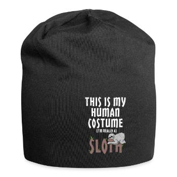Human Costume I'm Really a Sloth Animal Lazy Sleep - Jersey Beanie - black - Front