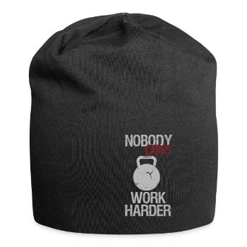Niemand kümmert sich härter Arbeit Fitness Workout Gym Skull - Jersey-Beanie - Schwarz - Vorne