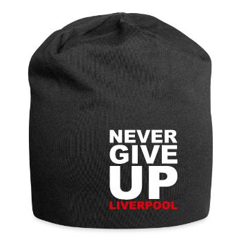 Never Give Up Liverpool - Football, Sports de ballon, Rouge - Bonnet en jersey - noir - Devant
