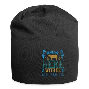 Veganer Spruch - Geschenk für Veganer - Jersey-Beanie - Schwarz - Vorne