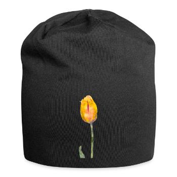 Couleurs d’eau fleurs printemps printemps tulipe - Bonnet en jersey - noir - Devant