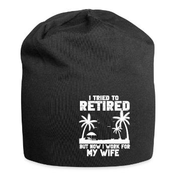 Rentner Sprüche & Geschenke Ruhestand - Jersey-Beanie - Schwarz - Vorne
