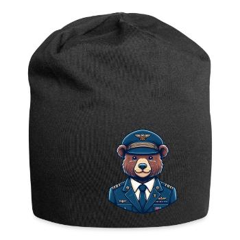 Cute Bear Pilot - Jersey Beanie - black - Front
