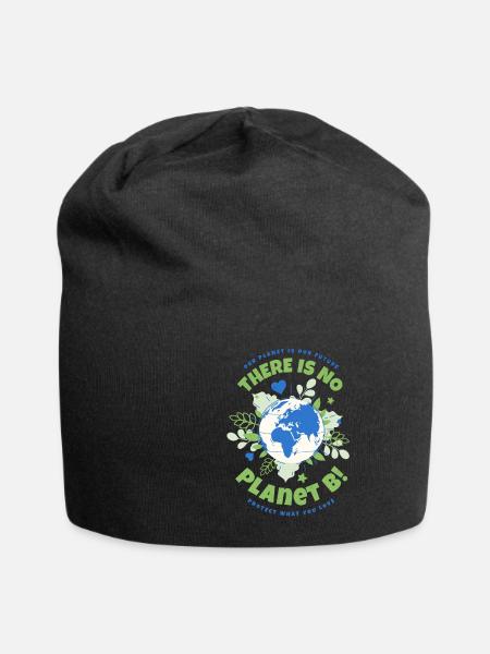 There Is No Planet B Earth Day - Jersey-Beanie - Schwarz