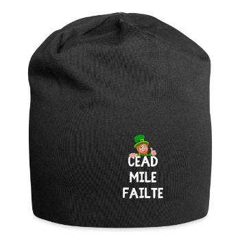 « Céad Míle Fáilte : Leprechaun Pride & Luck Tee » - Bonnet en jersey - noir - Devant