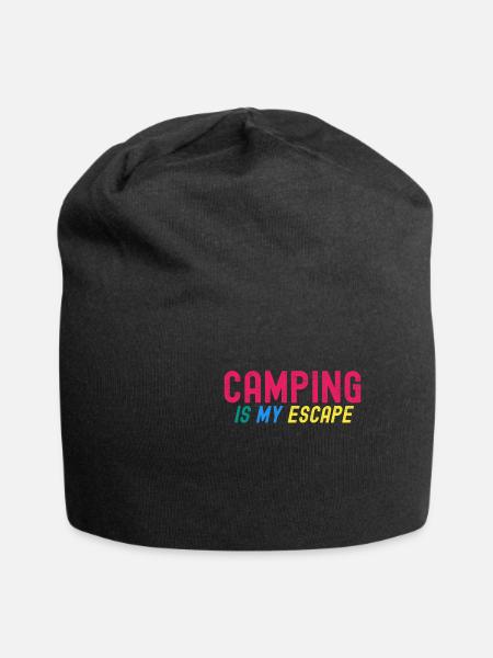 Camping ist meine Flucht - Jersey-Beanie - Schwarz