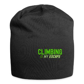 Klettern ist meine Flucht - Jersey-Beanie - Schwarz - Vorne