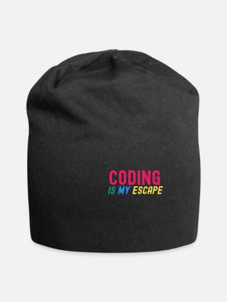 Programmieren ist meine Flucht - Jersey-Beanie - Schwarz