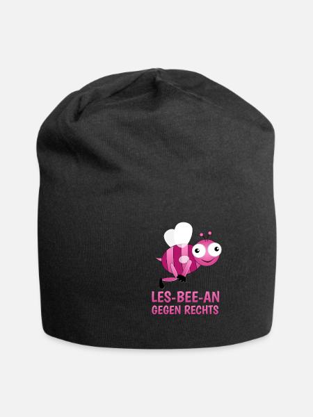Les-Bee-An gegen rechts Gay Lesben Biene - Jersey-Beanie - Schwarz