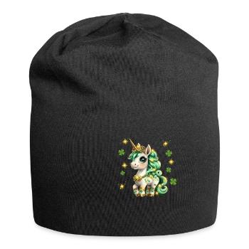 St Patrick Unicorn Gift Funny - Jersey Beanie - black - Front