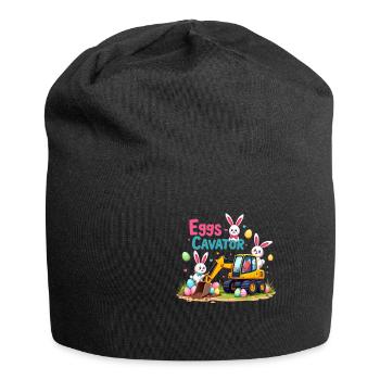 Eggs Cavator Easter Bunny Excavator Egg Circle - Jersey Beanie - black - Front