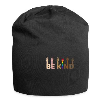LGBT Rainbow Be Kind - Jersey Beanie - black - Front